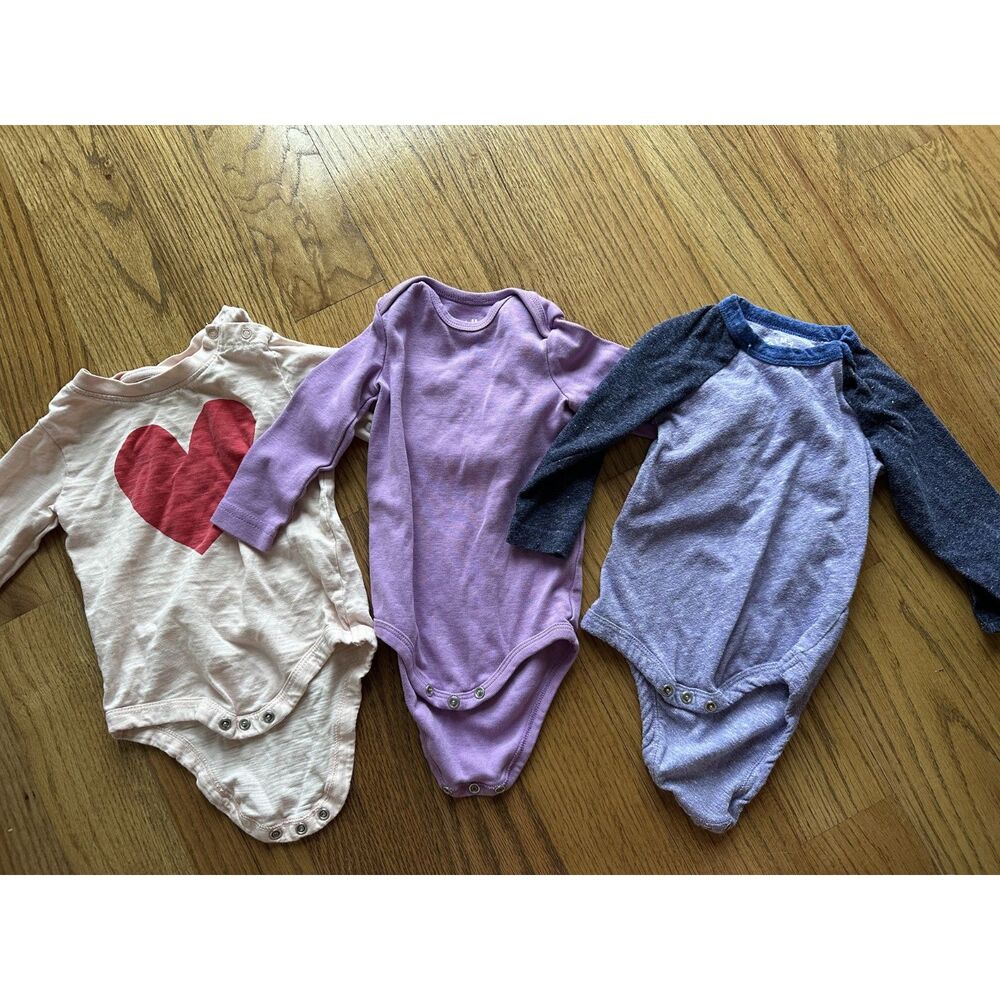 Lot of 3 Primary Long Sleeve Onesies size 6-9M
